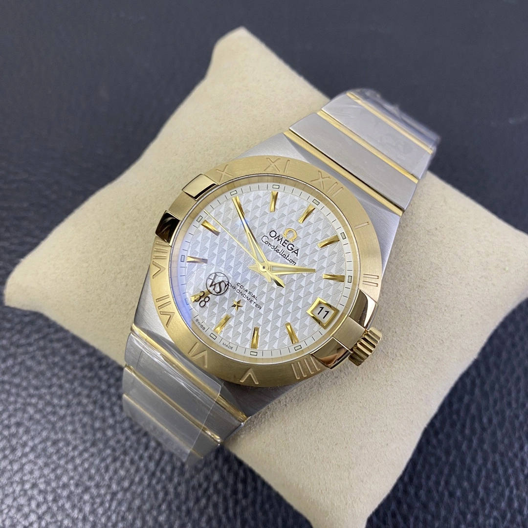 CBD Factory Omega Constellation Co-Axial 35mm Two-Tone White Pattern Dial (123.20.35.20.02.006) 1:1 Super Clone – DD2500 Movement ComfortFit 323